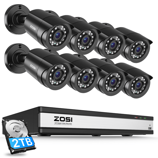 C106 16-Channel 1080P Security Camera System + Up to 16 Cameras + 2TB HDD