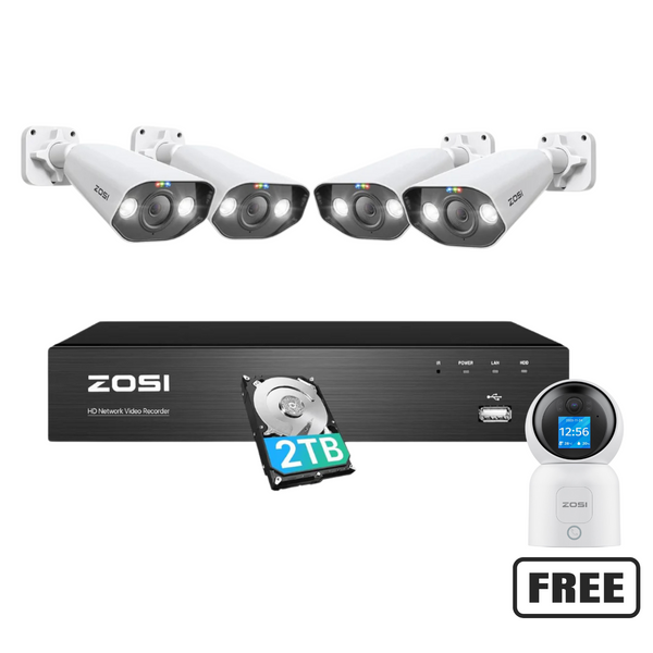 C182 4K 4-Cam PoE Security System + 2TB Hard Drive
