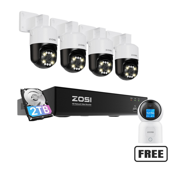 C296 5MP 8CH 4-Cam  PoE Security System+ 2TB Hard Drive