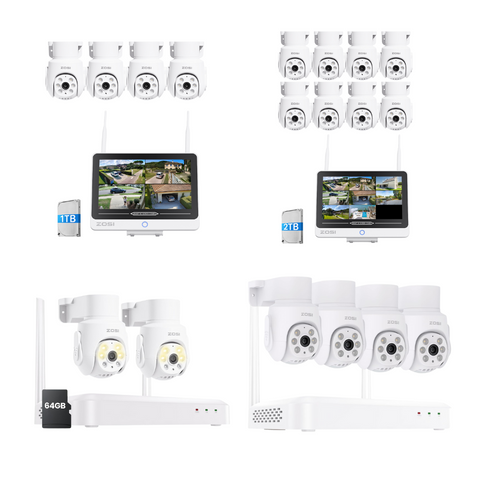 C280 WiFi-6 5MP 8CH Pan Tilt Security Camera System + Up To 2TB HDD