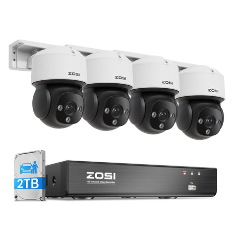 C290 4K PTZ PoE Security System + Up to 8 Cameras + 2TB Hard Drive