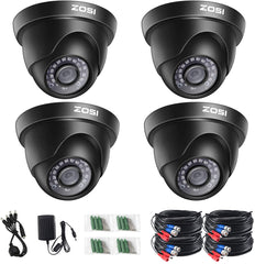 C419 4pack 2MP TVI/CVI/AHD/CVBS Bullet Analog Camera,Black