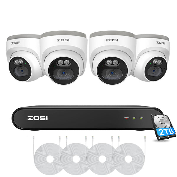 C220 4MP PoE Camera System + 5MP 8-Channel PoE NVR + 2TB Hard Drive