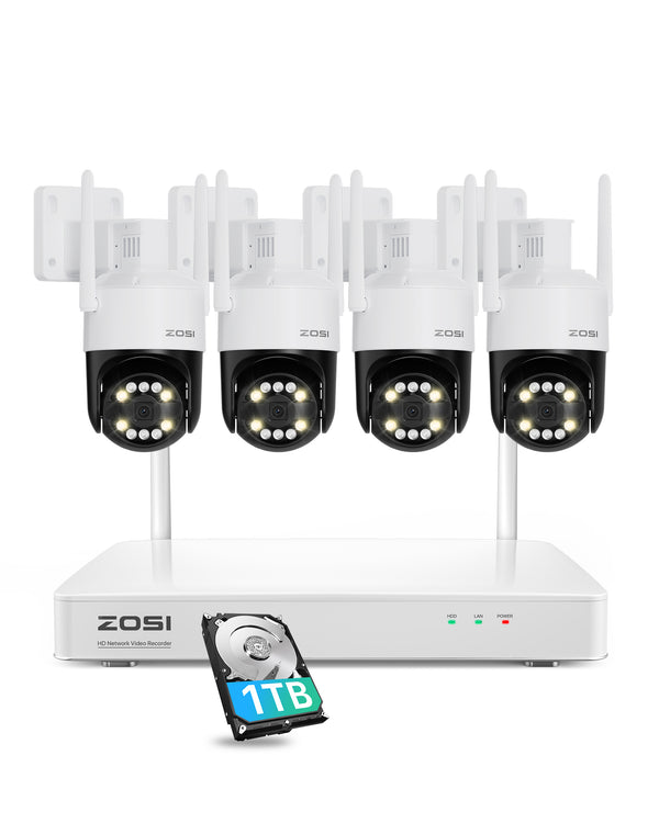 C296B 8MP Wi-Fi 6 Security Camera System + 8CH NVR with 1TB HDD