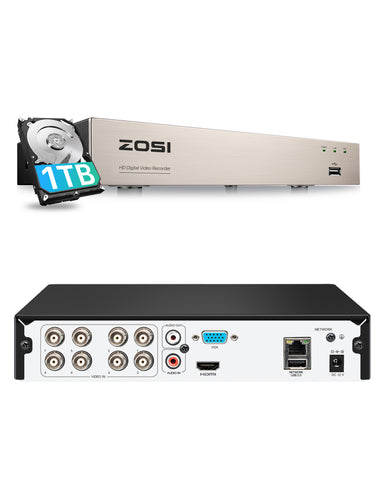 2MP 8 Channel Video Recorder DVR + 1TB Hard Drive(ZR08VN)