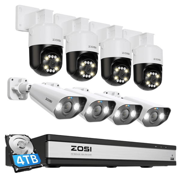 C296B & C182 4K PTZ & Bullet Security Camera System + 2TB/4TB Hard Drive