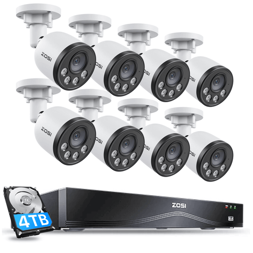 C180 4K 16CH Security Camera System with One-Way Audio + 4TB HDD