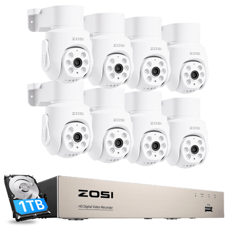C280 1080p 8CH PT Security Camera System with Audio Record