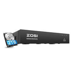 4K 8 Channel Video Recorder NVR + 2TB Hard Drive